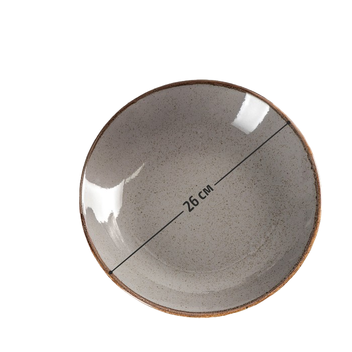 Тарелка глубокая Dark Grey, 1 л, d=26 см, цвет тёмно-серый