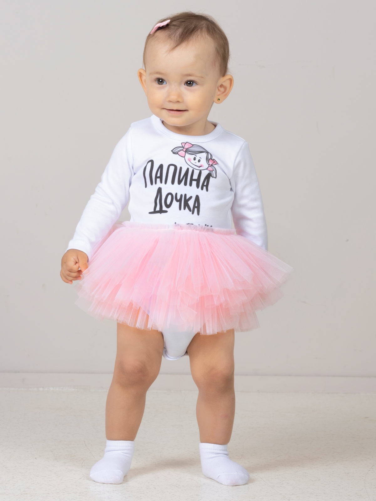 Боди детское Luxury Baby Папина дочка, белый, 68