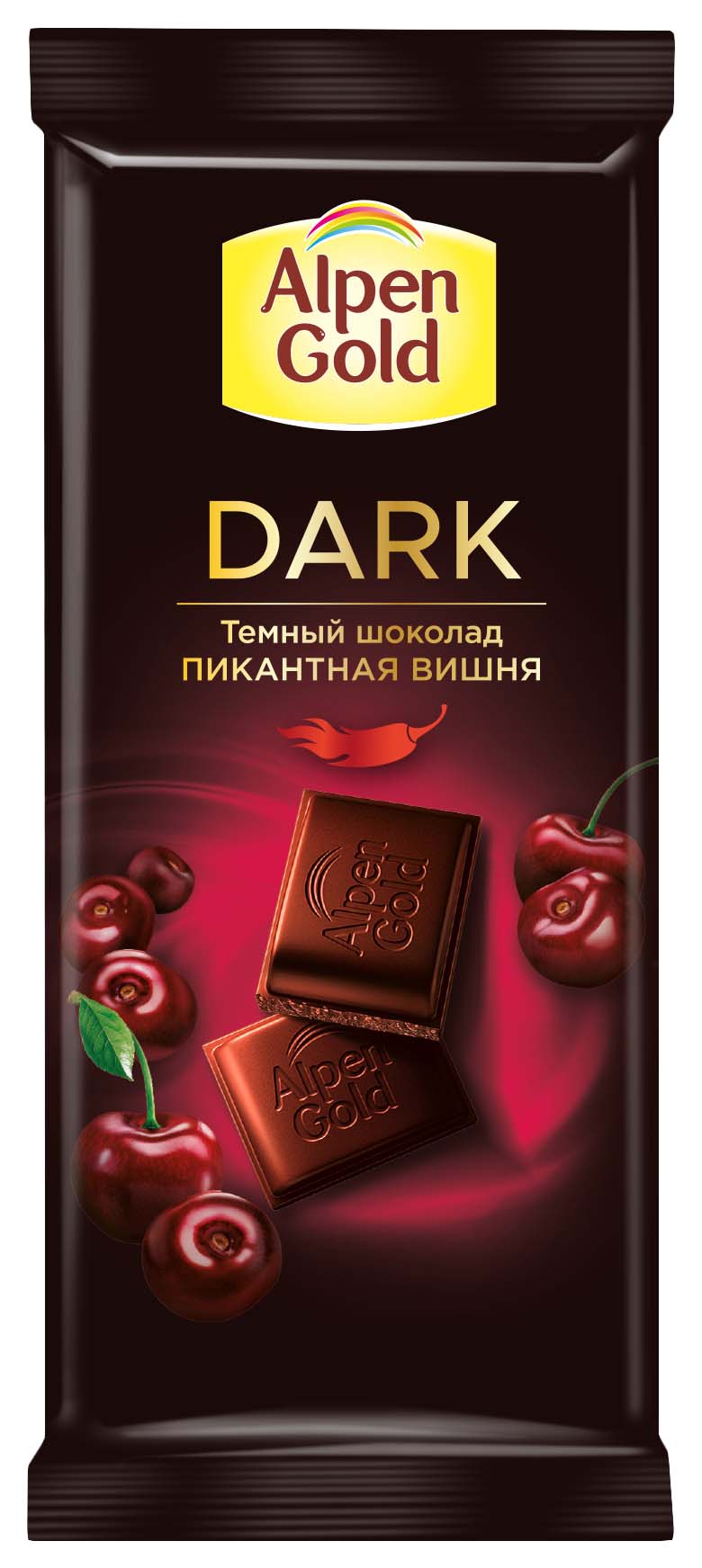 

Шоколад Alpen Gold темный с вишневыми кусочками со вкусом перца чили 85 Г