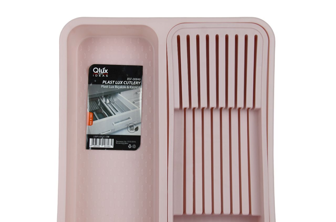 Кухонный органайзер Qlux BSF-00846PK для столовых приборов из пластика 40*20,5*5,5см.