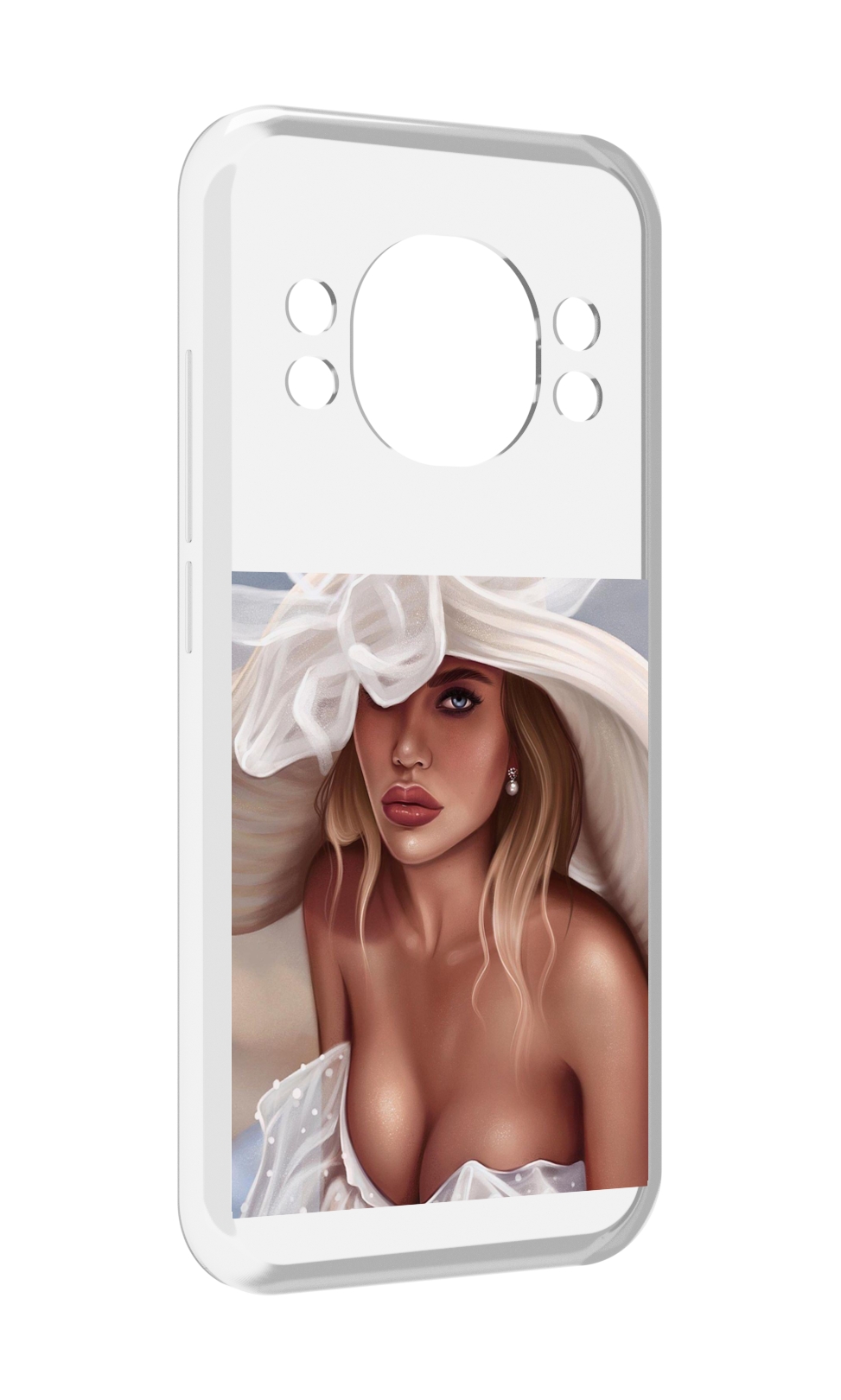 

Чехол MyPads девушка-в-белой-шляпе женский для Doogee S98 / S98 Pro, Прозрачный, Tocco