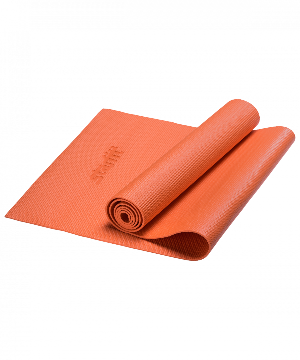 фото Коврик для йоги starfit fm-101 pvc 173x61x0,4 см(оранжевый)