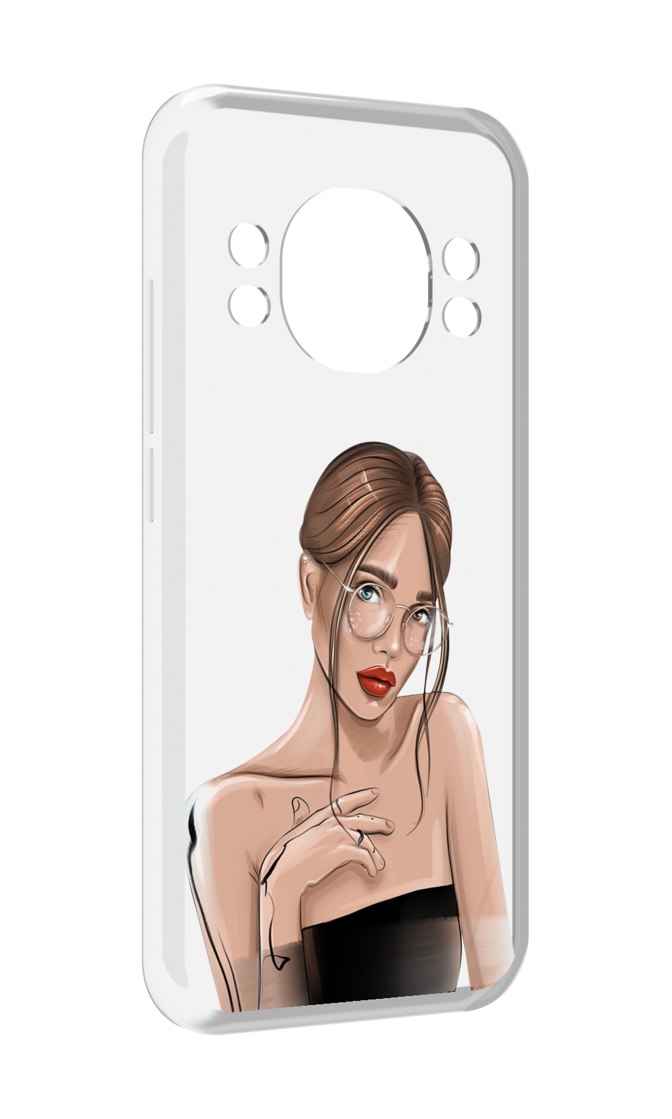 

Чехол MyPads девушка-в-очках-с-красивыми-глазами женский для Doogee S98 / S98 Pro, Прозрачный, Tocco