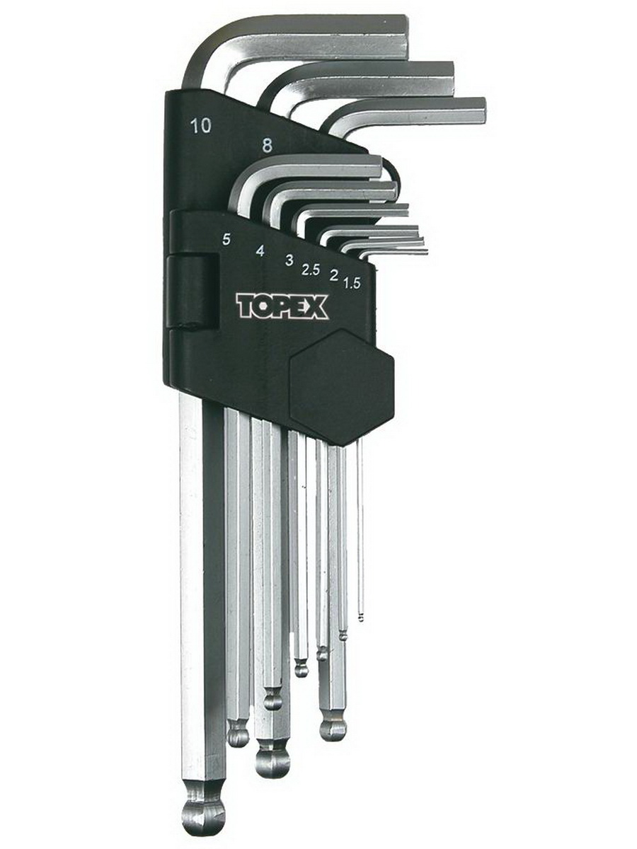 Ключи шестигранные 1.5-10 мм, набор 9 шт. TOPEX 35D957