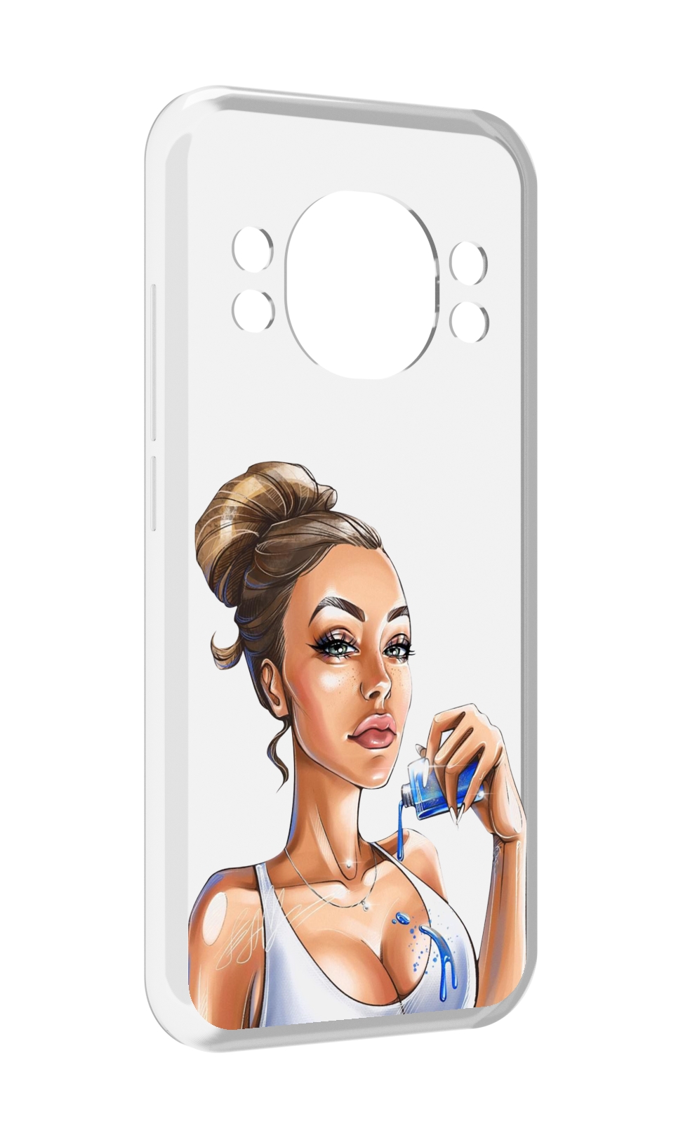 

Чехол MyPads девушка-пролила-краску женский для Doogee S98 / S98 Pro, Прозрачный, Tocco