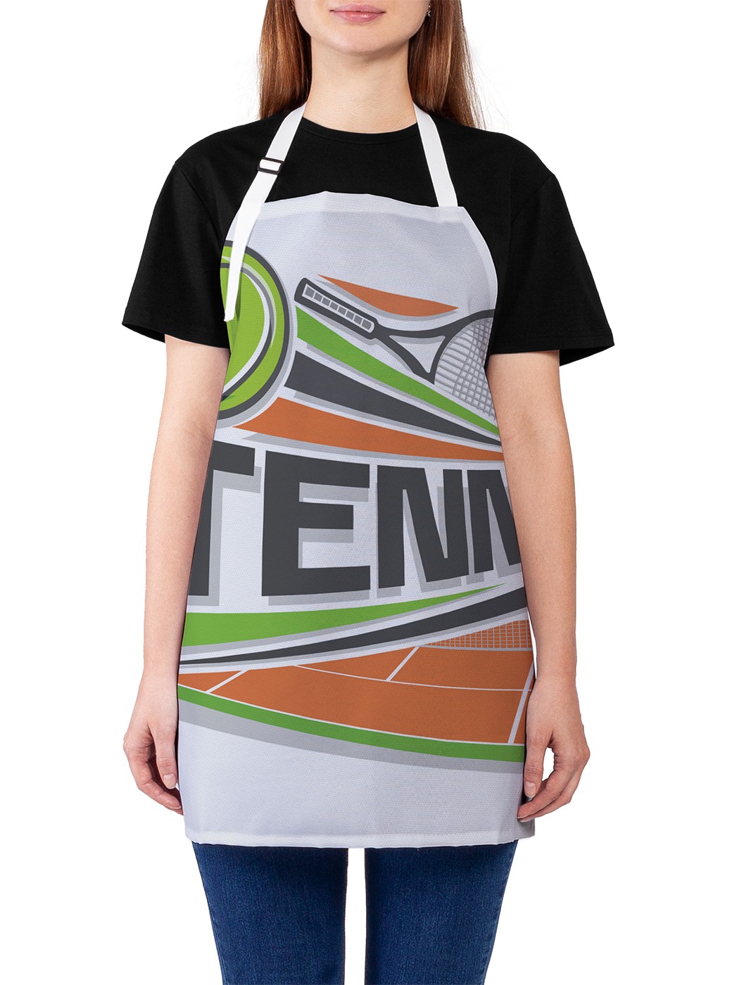 

Фартук женский JoyArty для готовки "Логотип тенниса", универсальный размер