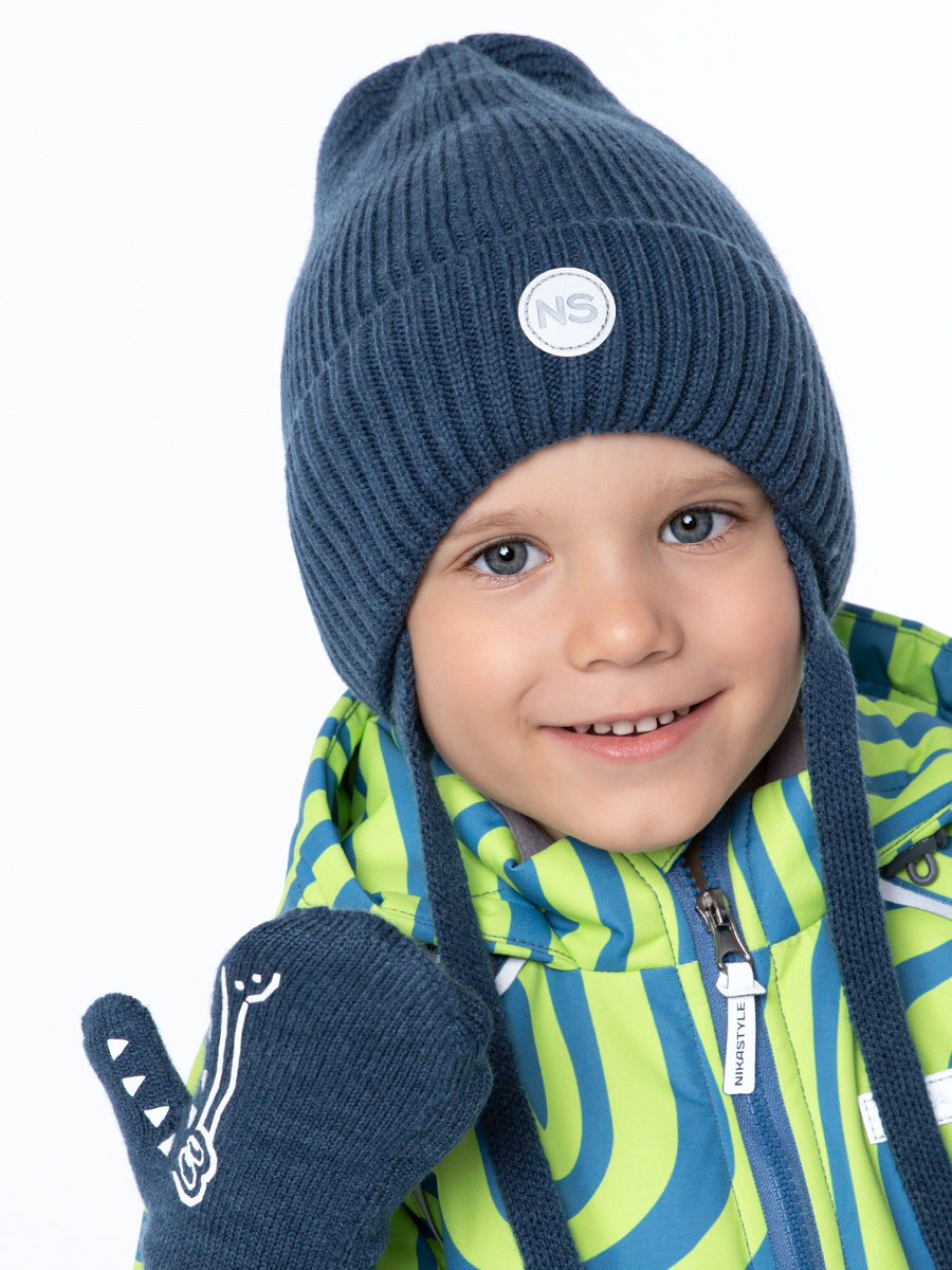 

Комплект шапка и снуд детский NIKASTYLE 12м10724, джинс, 50, 12м10724