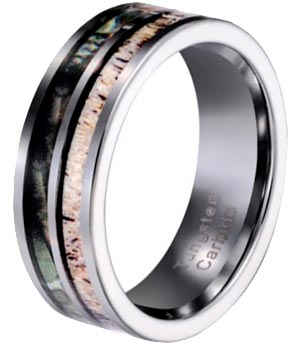 Кольцо из вольфрама с оленим рогом р 215 POYA DPM-13 2290₽