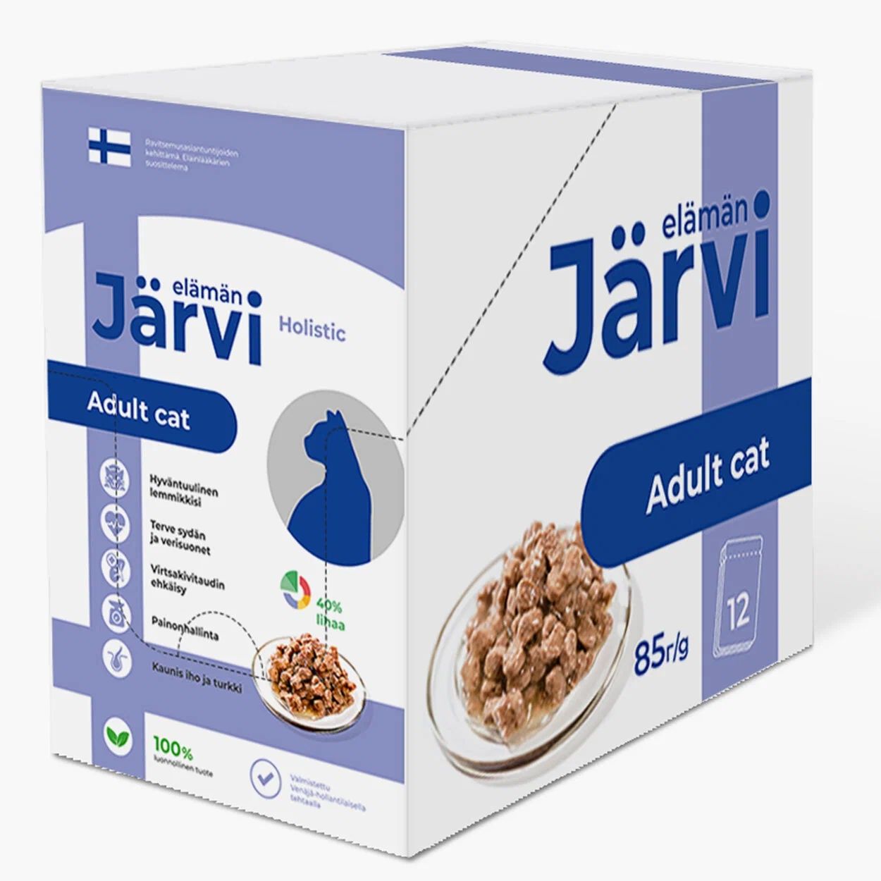 

Влажный корм для кошек Jarvi говядина в желе 12шт по 85г + Сухой корм Jarvi индейка 1,5кг