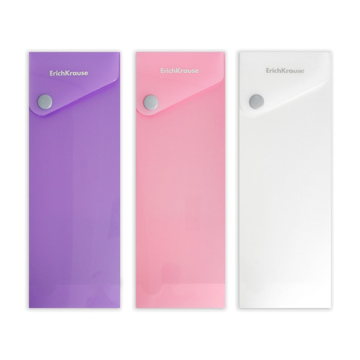 

Пенал-футляр на кнопке, ErichKrause Glossy Candy, пластиковый, микс(3 шт.)