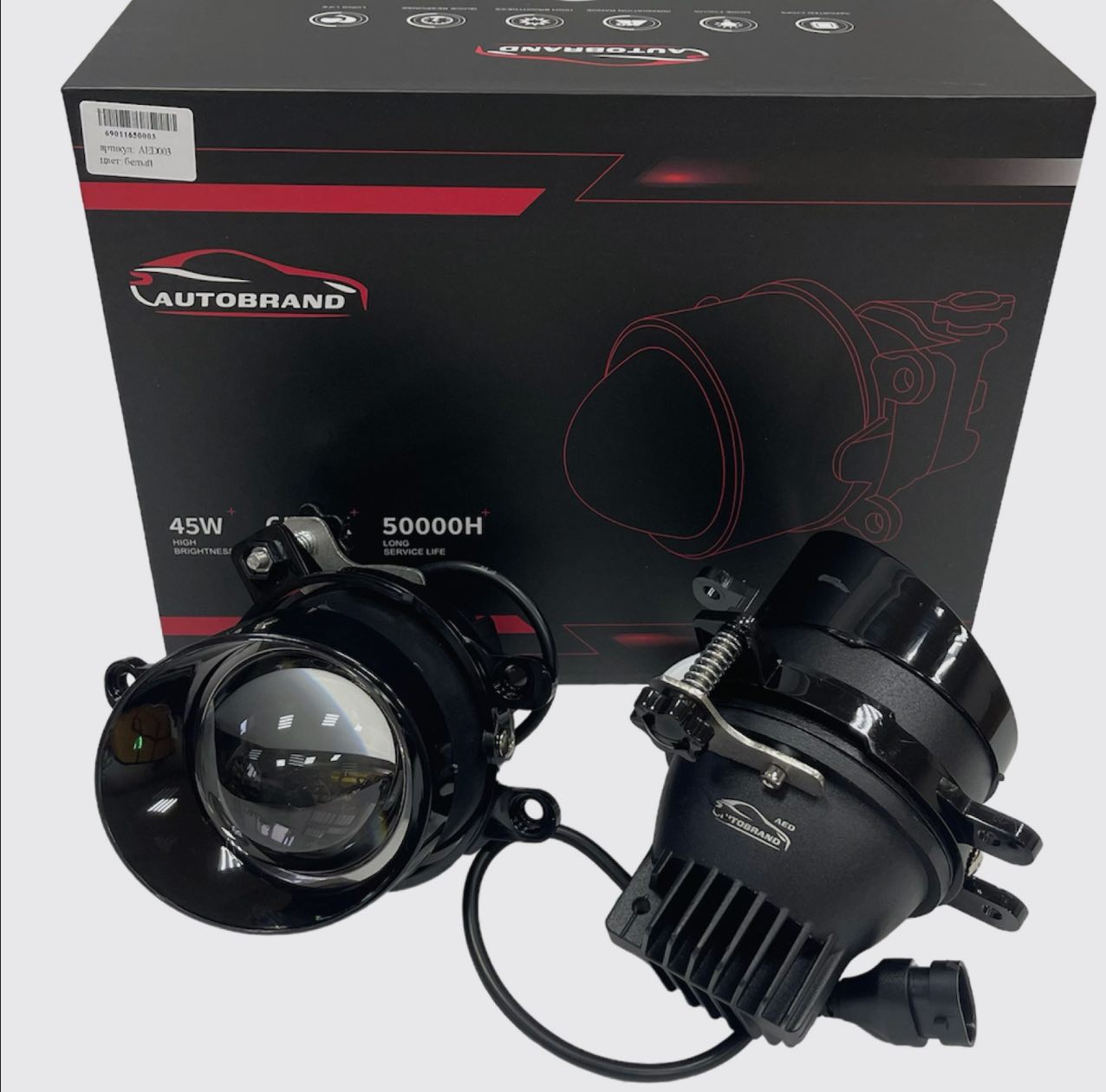 Противотуманные фары Autobrand_AED на Тойота лазерные, светодиодные линзы 45w, 2 шт