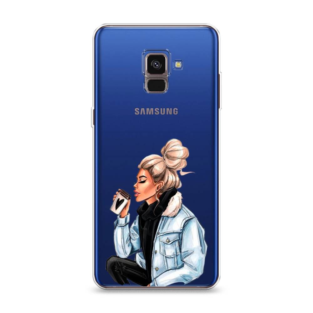 

Чехол Awog на Samsung Galaxy A8 2018 "Cute girl", Разноцветный, 25450-7