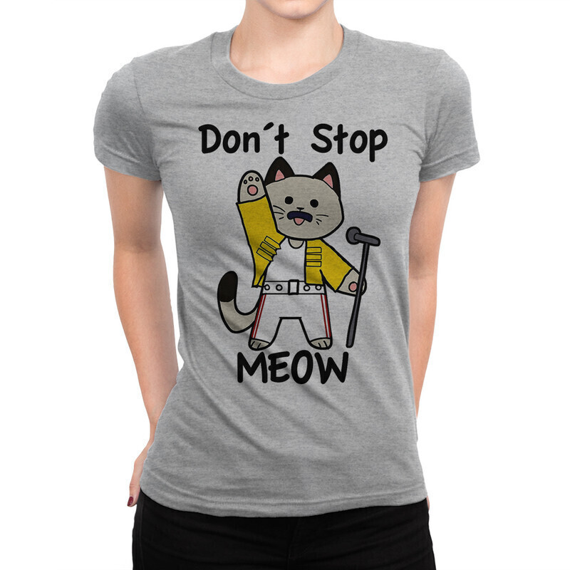 фото Футболка женская dream shirts queen - don't stop meow 10002491 серая l