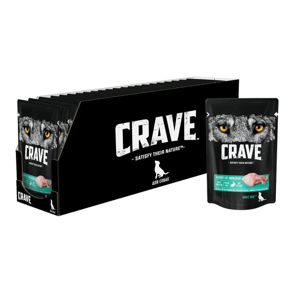 Влажный корм для собак Crave с кроликом, 30 шт по 85 г