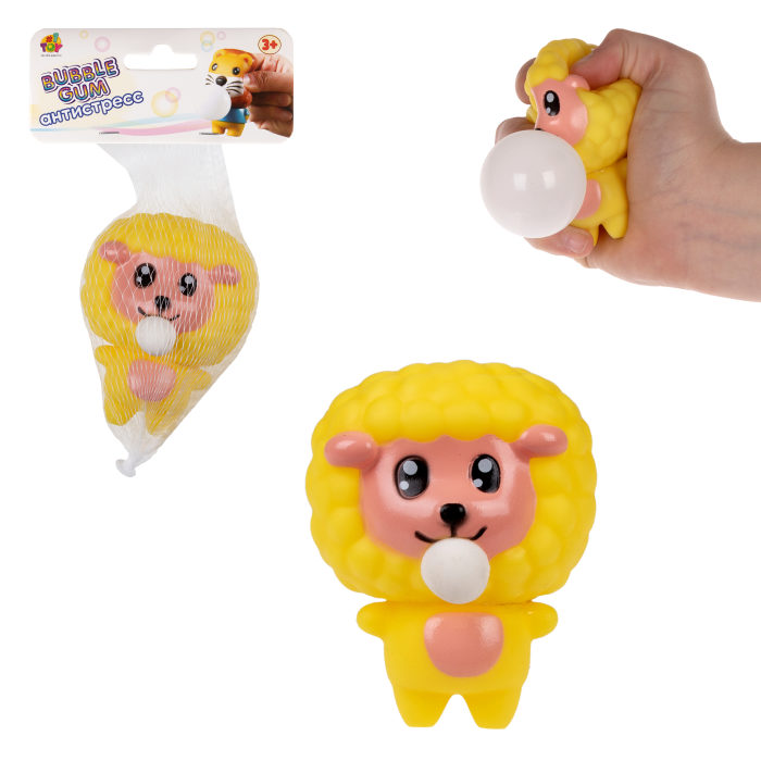 Игрушка-антистресс 1toy Bubble Gum-антистресс Животные 7,5х6х6 см, баран munchkin игрушка для ванны слоник bubble bestie