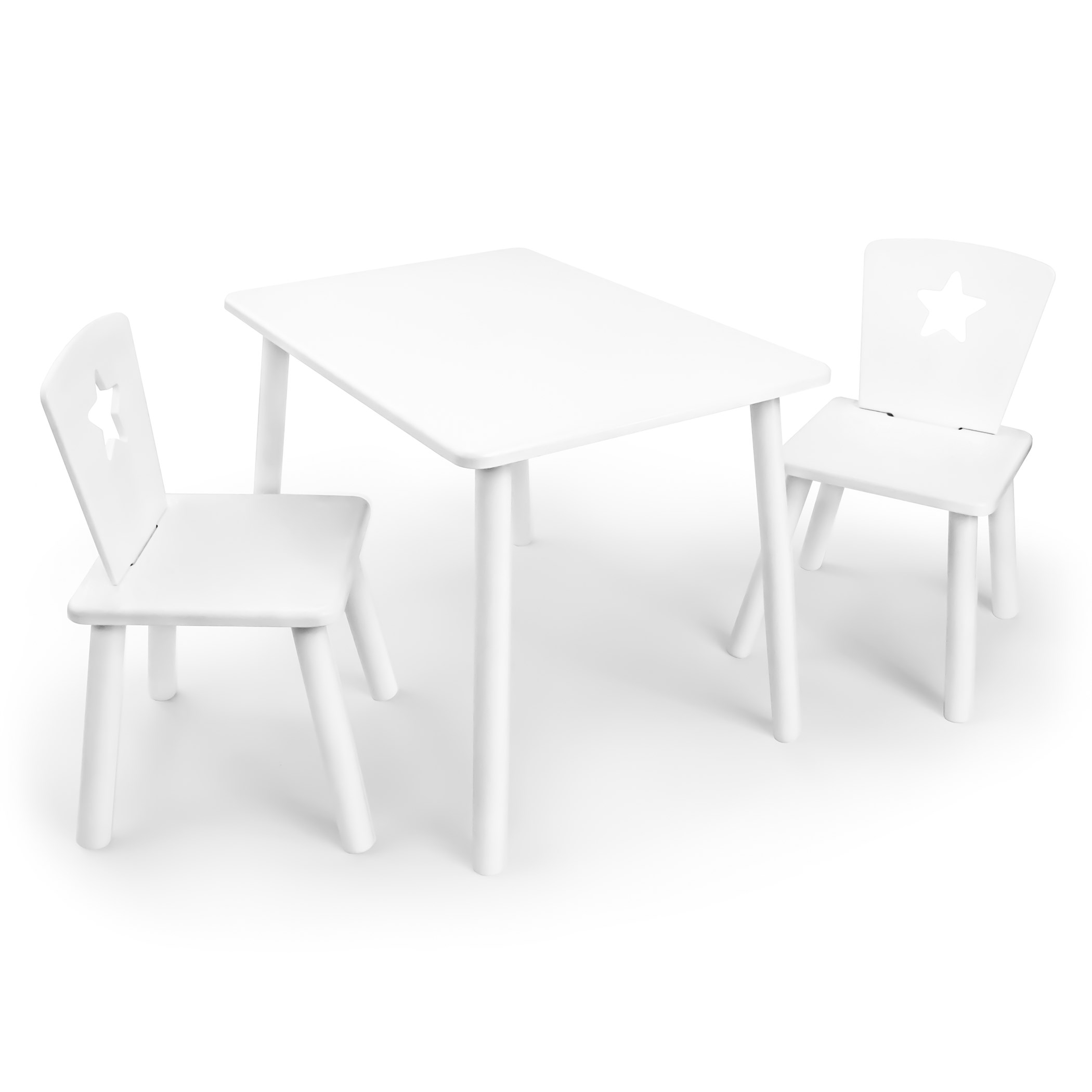 фото Детский комплект стол и 2 стула звезда rolti baby белый/белый, массив березы/мдф 89834
