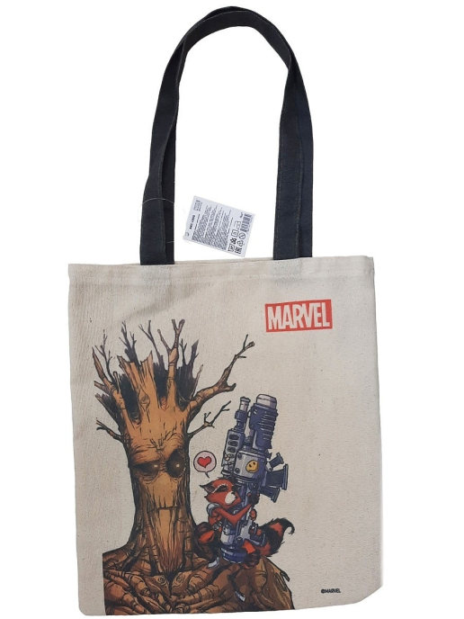 

Шоппер женский Priority Marvel Грут и Ракета бежевый, Marvel Грут и Ракета
