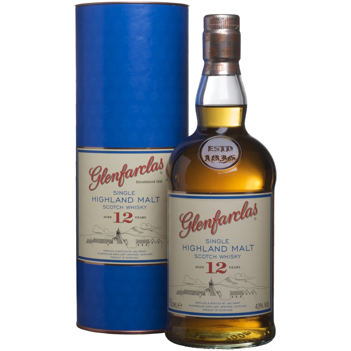 

Виски Glenfarclas 12 лет 0,7 л в подарочной упаковке туба