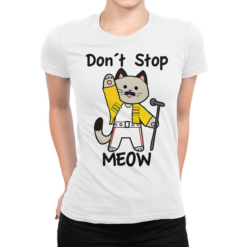 фото Футболка женская dream shirts queen - don't stop meow 10002491 белая 3xl