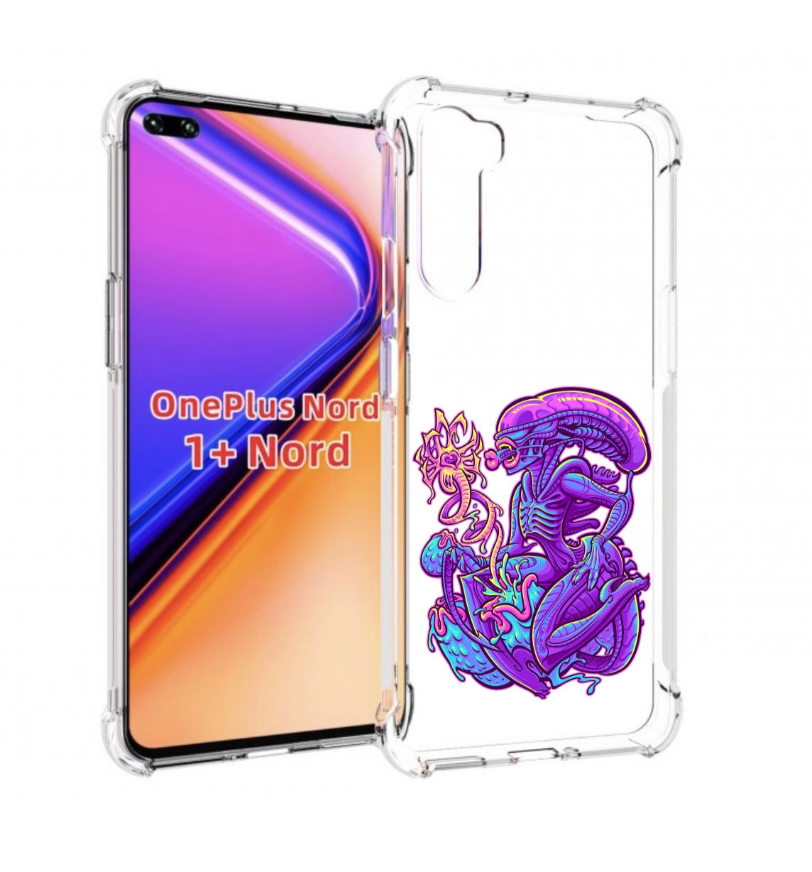 

Чехол MyPads чужой фиолетовый цвет для OnePlus Nord / 1+ Nord (1ая версия), Прозрачный, Tocco