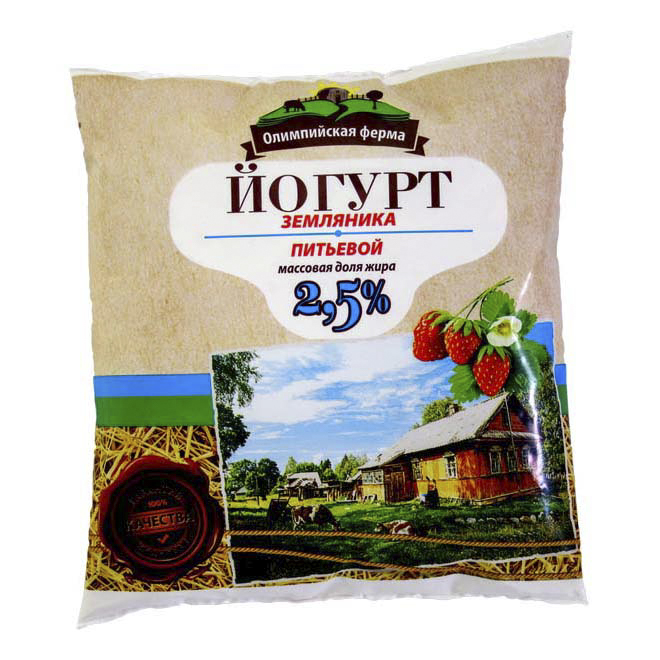 

Йогурт Олимпийская ферма земляника 2,5% 500 г