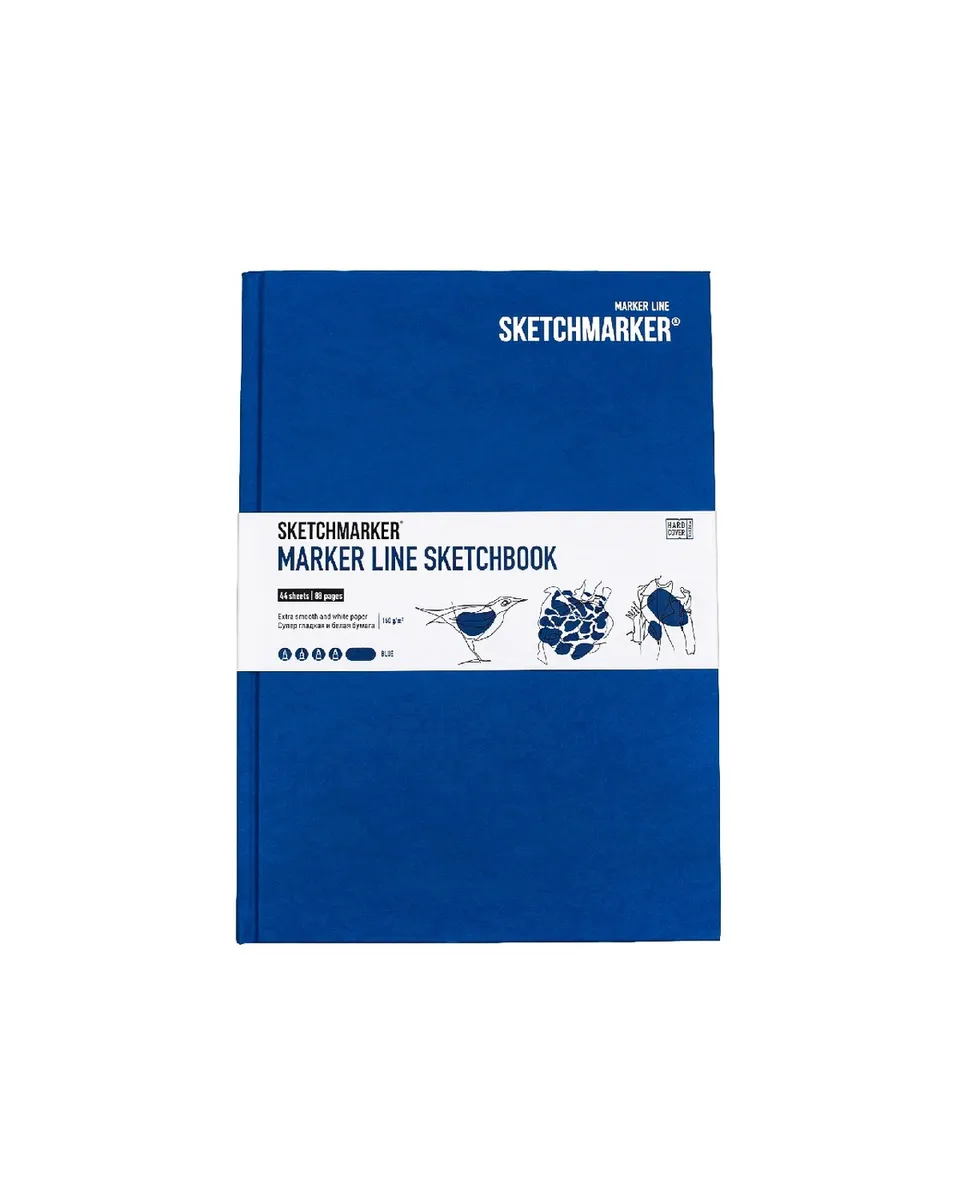 фото Скетчбук sketchmarker marker line 160г/м.кв 176х250мм 44л твердая обложка цвет синий