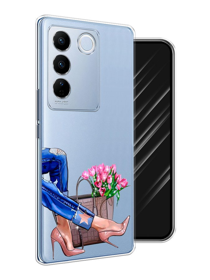 

Чехол Awog на Vivo V27/V27 Pro "Каблучки", Синий, 268450-7