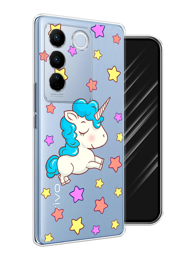 

Чехол Awog на Vivo V27/V27 Pro "Звездный единорог", Голубой;фиолетовый;желтый, 268450-2