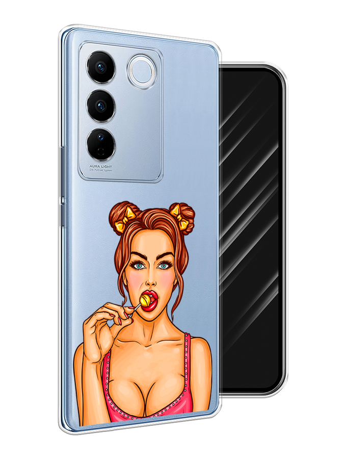 

Чехол Awog на Vivo V27/V27 Pro "Вкусный леденец", Бежевый;коричневый;розовый, 268450-7