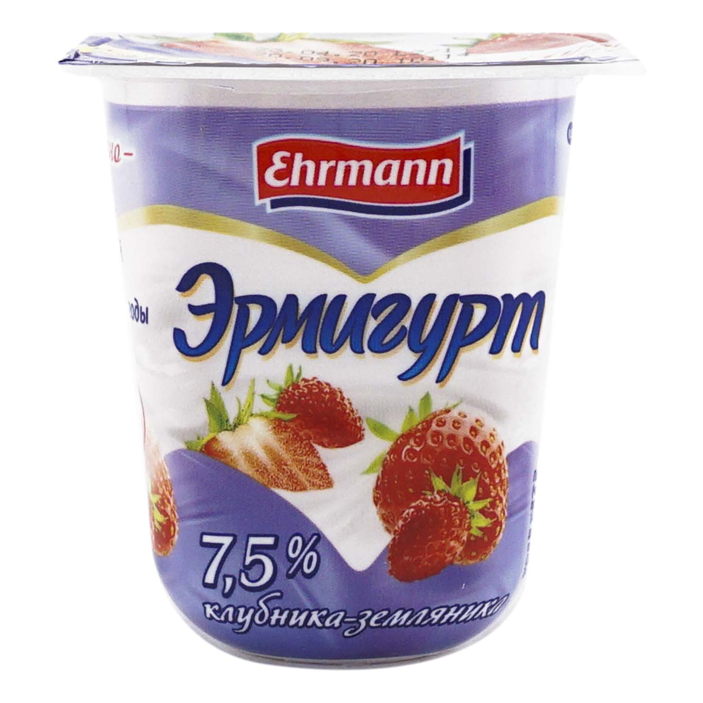 

Йогуртный продукт Эрмигурт клубника земляника 7,5% 115 г 4 шт бзмж