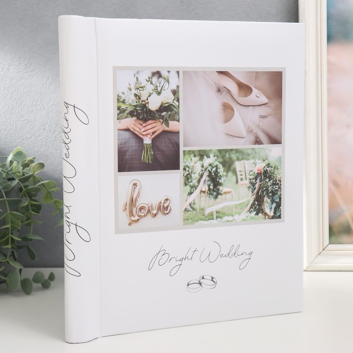 

Фотоальбом на 10 магн.листов 23х28 см, внутр. спираль bright wedding Август, Белый