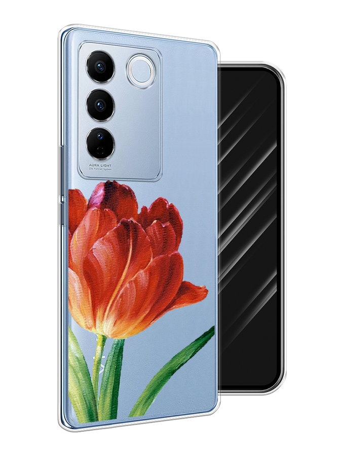 

Чехол Awog на Vivo V27/V27 Pro "Красный тюльпан", Оранжевый;зеленый, 268450-8