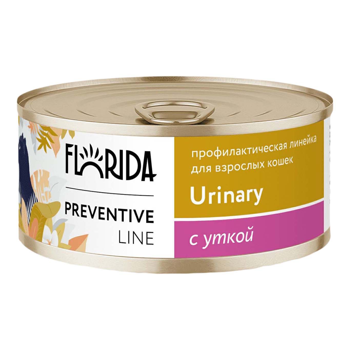 Влажный корм Florida Preventive Line Urinary с уткой для кошек 100 г