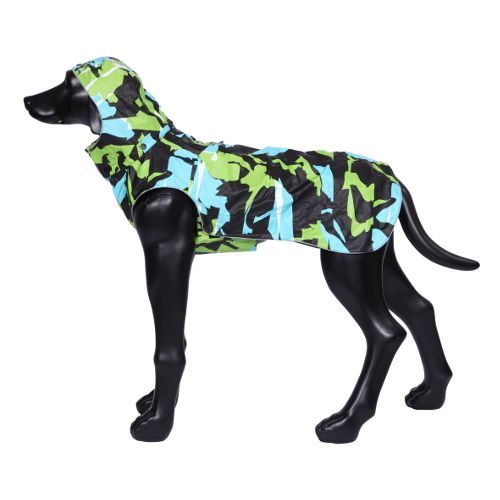 фото Дождевик для собак rukka лайм, унисекс, зеленый, длина спины 65 см