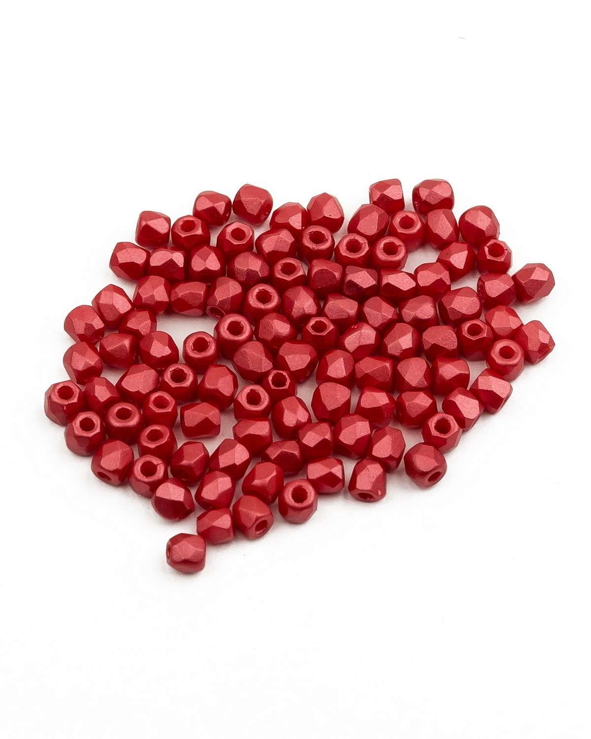 

Стеклянные чешские бусины ганеные круг 2 мм Alabaster Pastel Dark Coral 100шт, Красный, FP-2