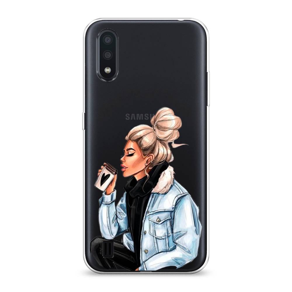 

Чехол Awog на Samsung Galaxy A01 "Cute girl", Разноцветный, 29550-7
