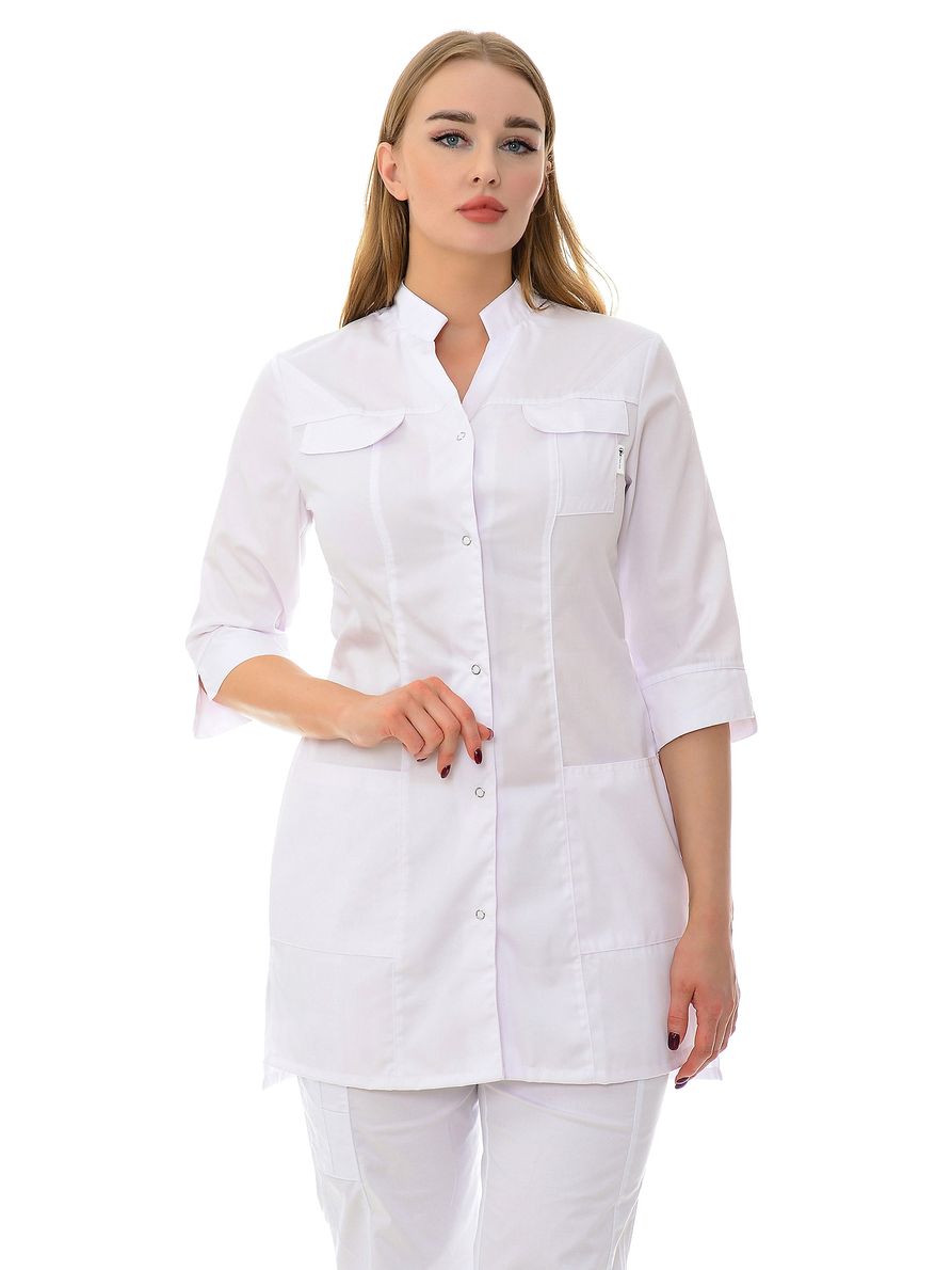 фото Халат медицинский женский medicalwear симона 001 белый 42 ru