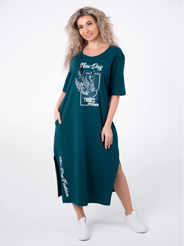 

Туника домашняя женская Cool Look Адель бирюзовая 48 RU, Бирюзовый, Адель