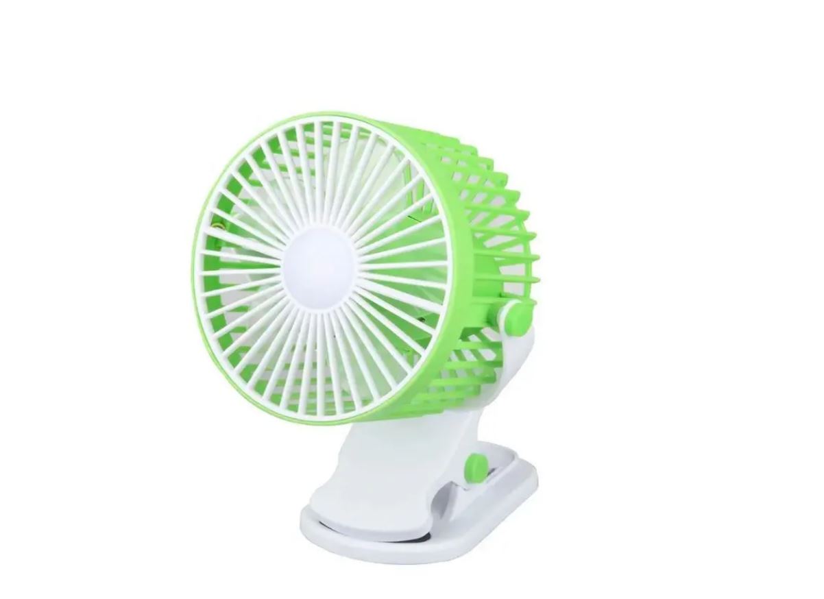 Вентилятор на прищепке, настольный Fan-M2027, зеленый