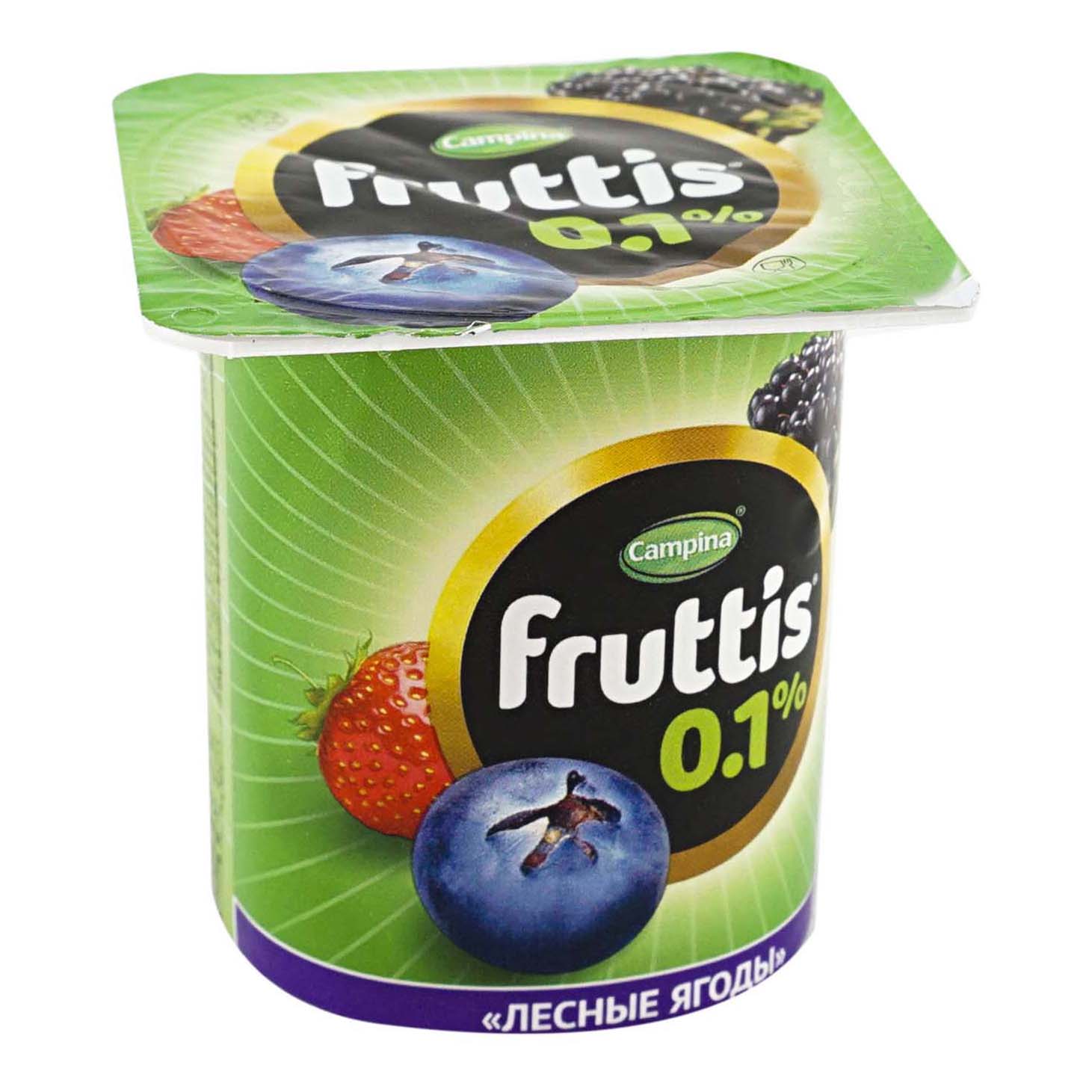 Йогуртный продукт Fruttis легкий ананас дыня лесные ягоды 0,1% 110 г