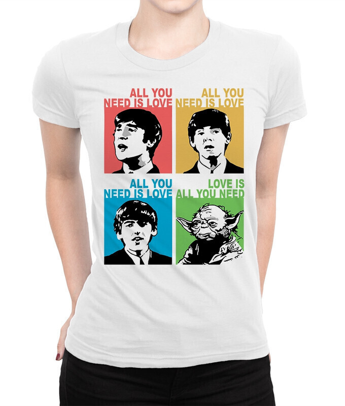 

Футболка женская Dream Shirts The Beatles и Йода - All You Need Is Love белая 3XL, The Beatles и Йода - All You Need Is Love