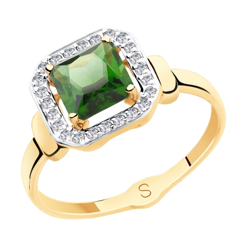 

Кольцо из желтого золота с турмалином р. 16.5 Яхонт Ювелирный 212779, 212779