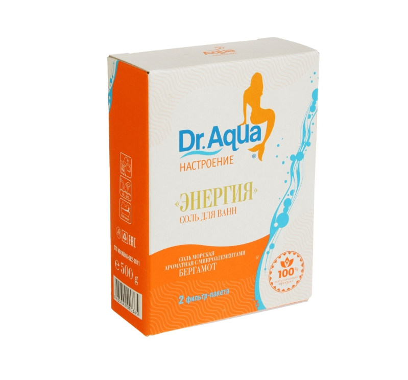 Соль морская Dr. Aqua Бергамот Энергия ароматная, 500 г