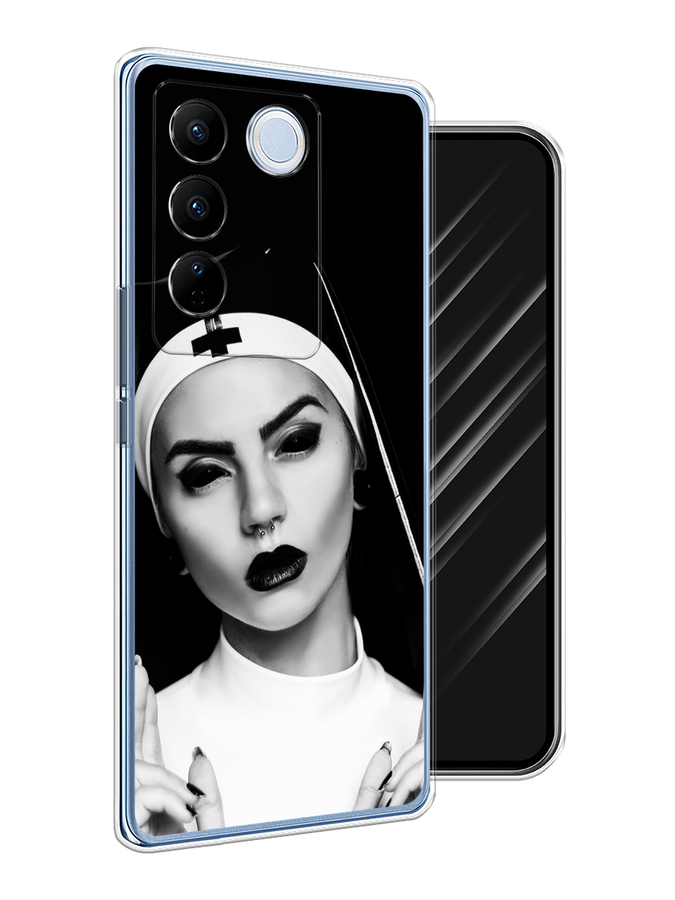 

Чехол Awog на Vivo V27/V27 Pro "Черная монашка", Серый;черный, 268550-9