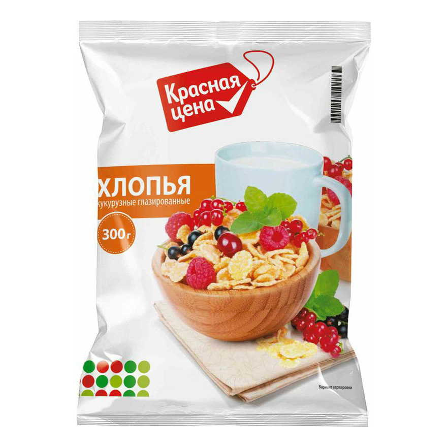

Хлопья Красная цена кукурузные глазированные 300 г