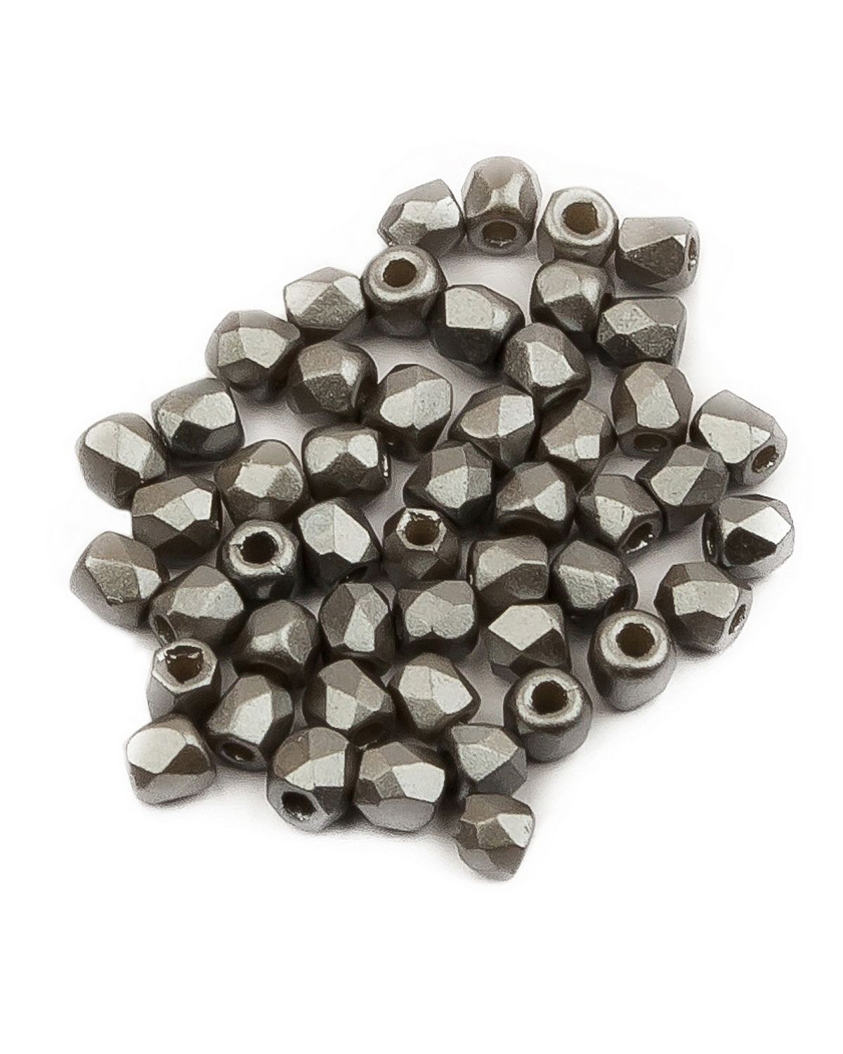 

Стеклянные чешские бусины ганеные круг 2 мм Alabaster Pastel Lt.Grey 50шт, Черный, FP-2