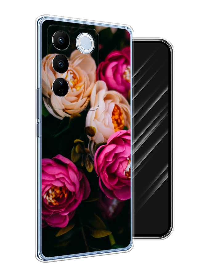 

Чехол Awog на Vivo V27/V27 Pro "Розовые пионы на черном", Розовый;черный, 268550-8