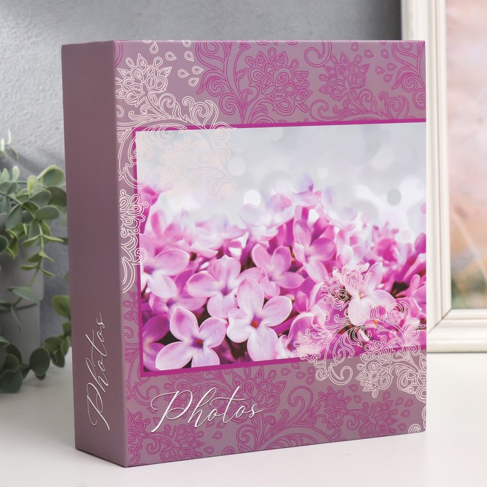 

Фотоальбом на 200 фото 10х15 см, пластик. листы bloom Сирень, Розовый