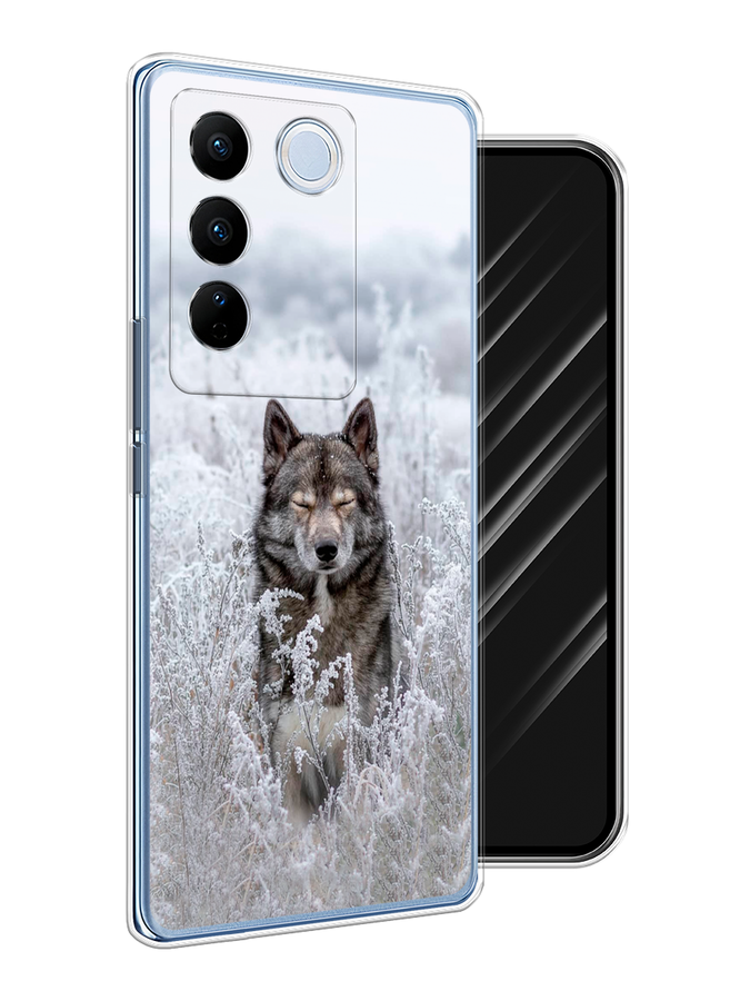 

Чехол Awog на Vivo V27/V27 Pro "Волк в поле", Белый;черный, 268550-1