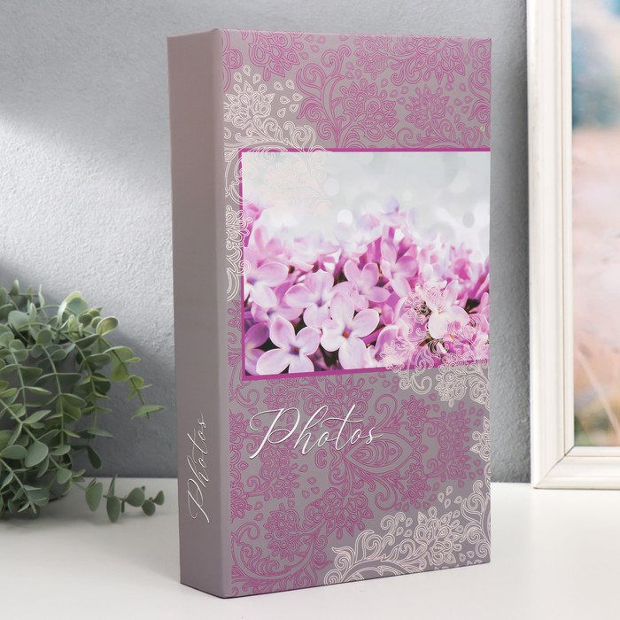 

Фотоальбом на 300 фото 10х15 см, пластик. листы bloom Сирень, Розовый